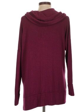 Loveappella Hooded Long Sleeve Sweater - Plum
